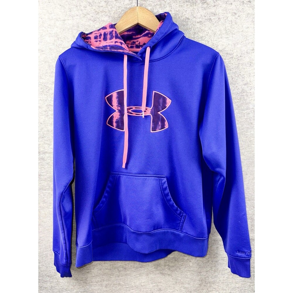 Under Armour Women’s Size XL Storm Hoodie Long Sleeve Purple Logo Stain In Pic